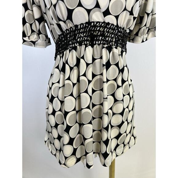 VTG Babydoll Top Womens Y2K 90s Tie Back Short Sleeve Embellished Size L - Picture 3 of 11